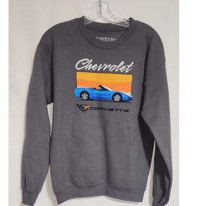 corvette sweatshirt men small gray